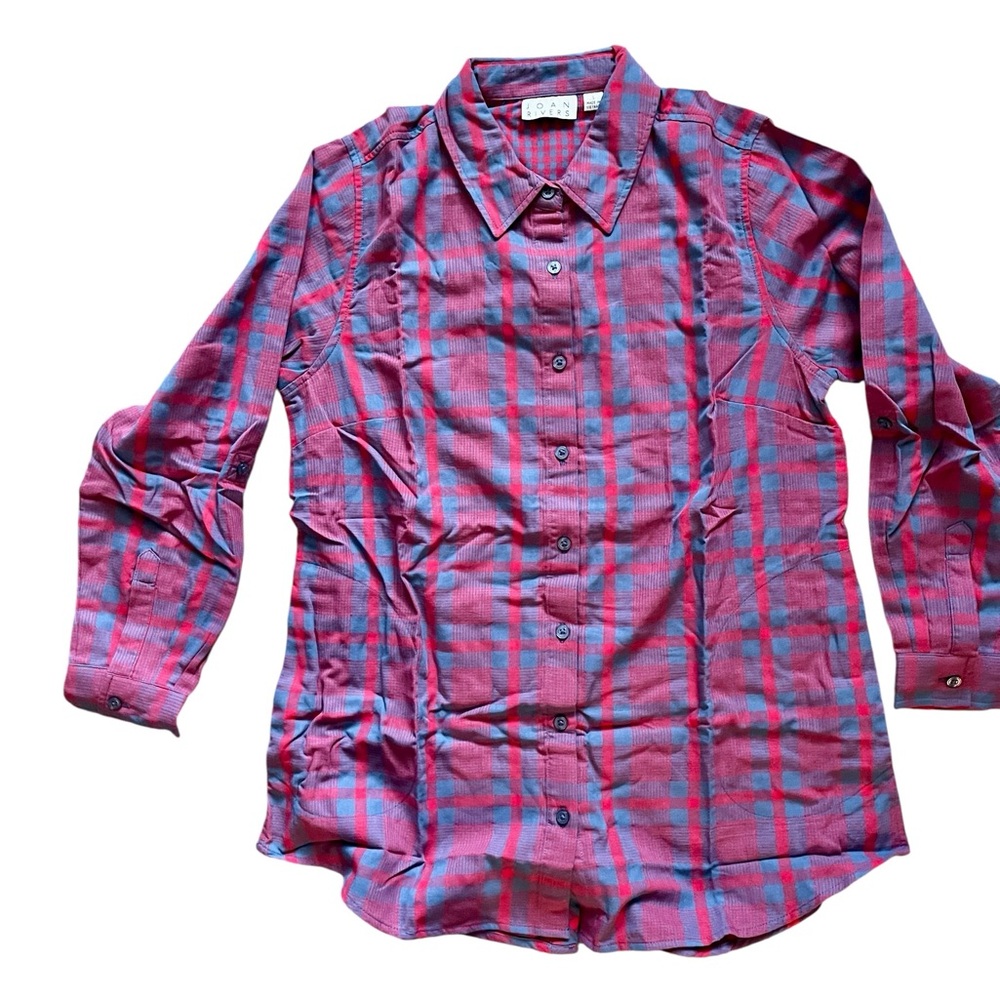Joan Rivers Women Casual Plaid Shirt - Pink and Blue.New